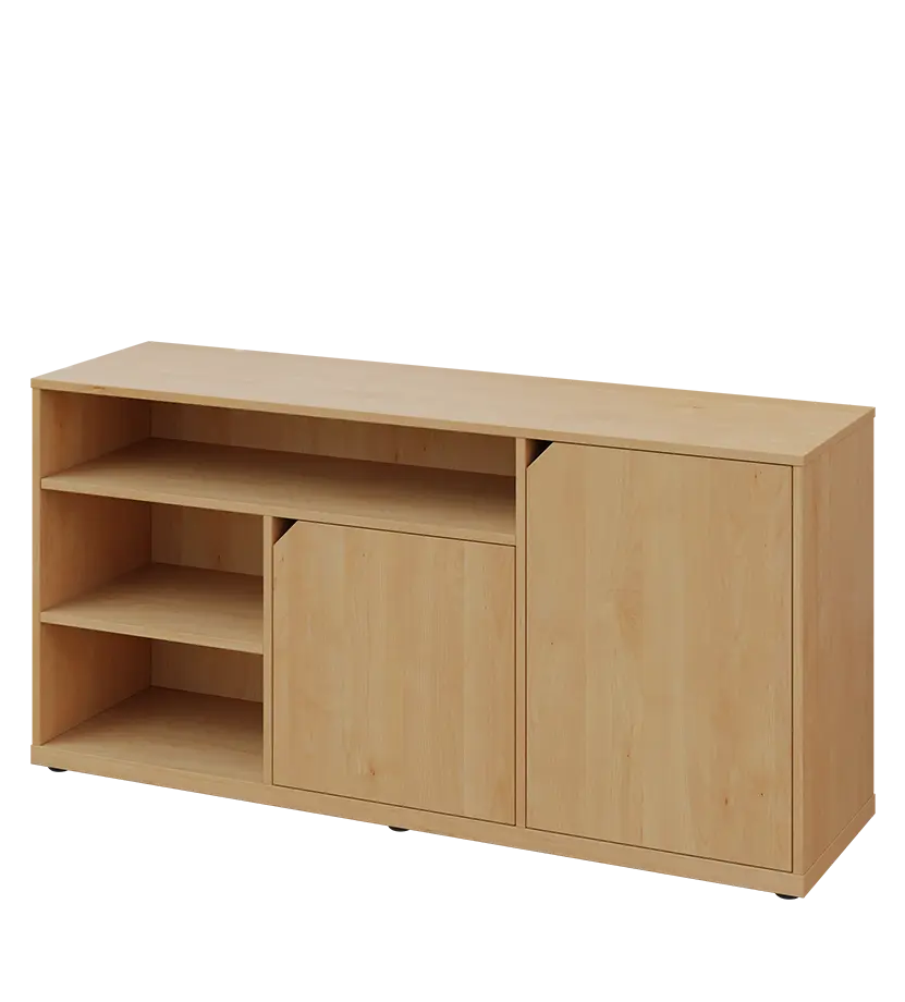 KU2-15DN3 P skříňka nízká 2-dveřová, nika, 740x1522x400, provedení pravé, javor horský